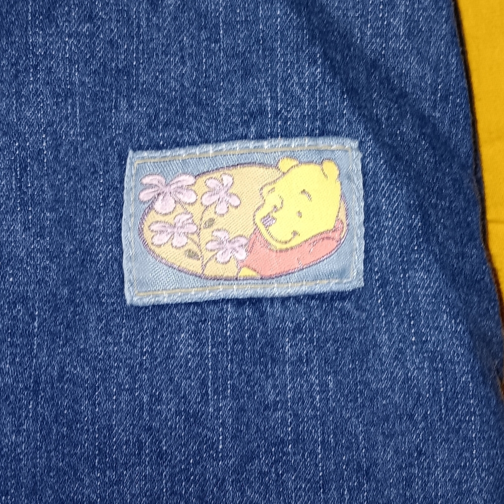 90s Disney Store Winnie The Pooh Blue Jean Denim Hoodie Jacket Vintage - Picture 4 of 8